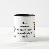 Grappig Ik hou van hanen squawk Mok (Midden)