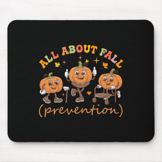 Grappig Ik hou van Herfst Preventie Thanksgiving P Muismat (Voorkant)