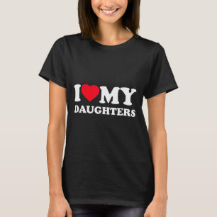 Grappig, ik hou van het hart van mijn dochter fami t-shirt