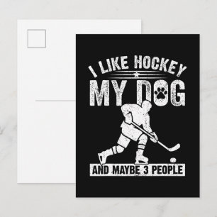 Grappig Ik Hou Van Hockey Mijn Hond En Misschien 3 Aankondigingskaart
