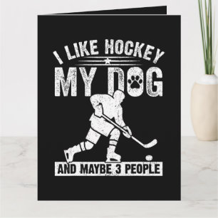 Grappig Ik Hou Van Hockey Mijn Hond En Misschien 3 Bedankkaart