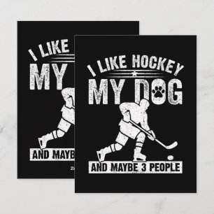 Grappig Ik Hou Van Hockey Mijn Hond En Misschien 3 Feestdagenkaart