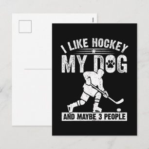 Grappig Ik Hou Van Hockey Mijn Hond En Misschien 3 Feestdagenkaart