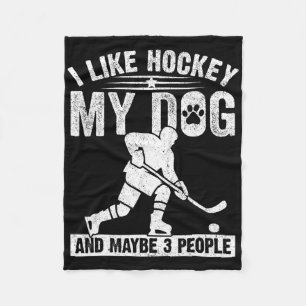 Grappig Ik Hou Van Hockey Mijn Hond En Misschien 3 Fleece Deken