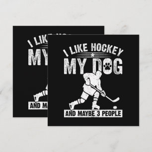 Grappig Ik Hou Van Hockey Mijn Hond En Misschien 3 Kaart
