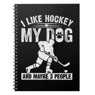 Grappig Ik Hou Van Hockey Mijn Hond En Misschien 3 Notitieboek