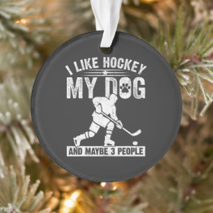 Grappig Ik Hou Van Hockey Mijn Hond En Misschien 3 Ornament