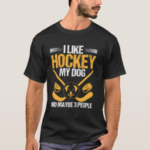 Grappig ik hou van hockey mijn hond en misschien 3 t-shirt