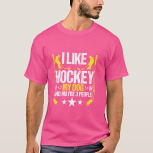 Grappig ik hou van hockey mijn hond en misschien 3 t-shirt