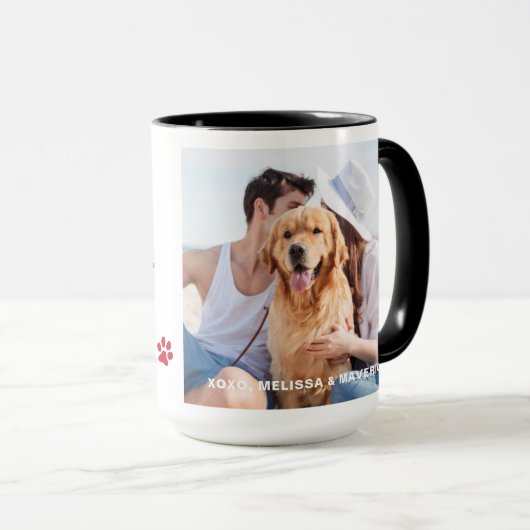 Grappig Ik hou van je Hond Custom Pet Photo Valent Mok (Voorkant rechts)