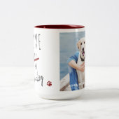 Grappig Ik hou van je hond Custom Photo Valentijns Tweekleurige Koffiemok (Center)