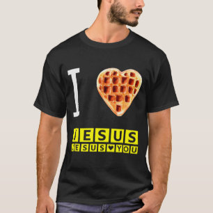 Grappig Ik Hou Van Jezus Wafel Hart Christelijk On T-shirt
