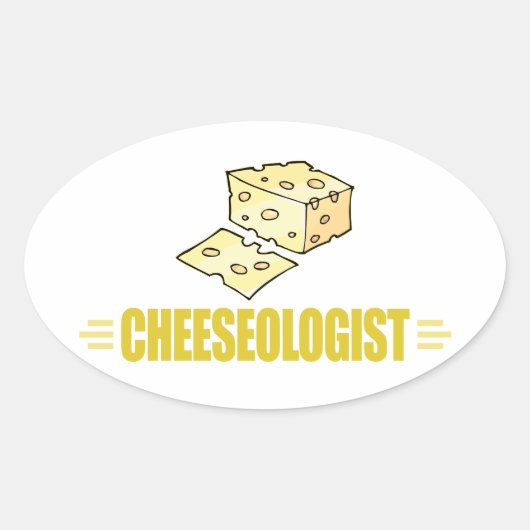 Grappig, ik hou van kaas ovale sticker (Voorkant)
