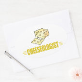 Grappig, ik hou van kaas ovale sticker (Envelop)