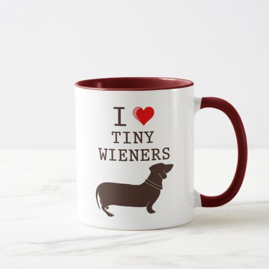 Grappig Ik Hou Van Kleine Wiener Dachshond Mok (Rechts)