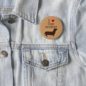 Grappig Ik Hou Van Kleine Wiener Dachshond Ronde Button 5,7 Cm (In situ)