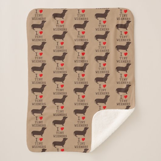 Grappig Ik Hou Van Kleine Wiener Dachshond Sherpa Deken (Voorkant)