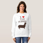 Grappig ik hou van kleine wiener teckel hond trui (Voorkant volledig)