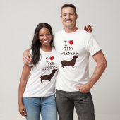 Grappig, ik hou van kleine wiener teckel t-shirt (Unisex)