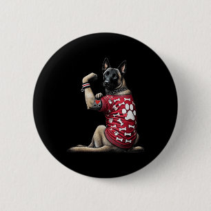 Grappig Ik hou van mama Tattoo Belgian Malinois Mo Ronde Button 5,7 Cm