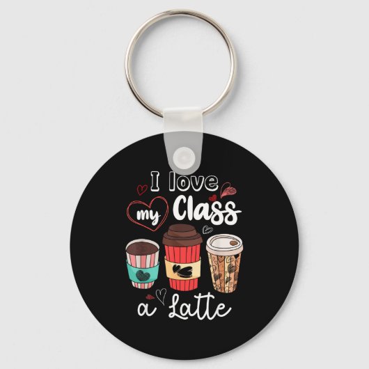 Grappig ik hou van mijn Cl A Latte Koffie Valentij Sleutelhanger (Voorkant)