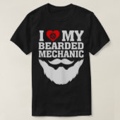 Grappig Ik hou van mijn gebaarde mechanische vrouw T-shirt (Design voorkant)