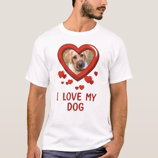 Grappig ik hou van mijn hond T-shirt (Voorkant)