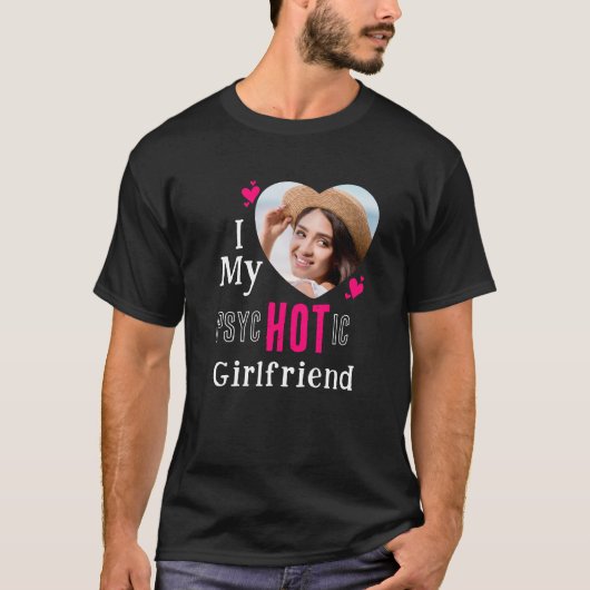 Grappig ik hou van mijn HOT Vriendin roze aangepas T-shirt (Voorkant)