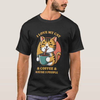 Grappig Ik Hou Van Mijn Kat Koffie En Misschien Dr T-shirt