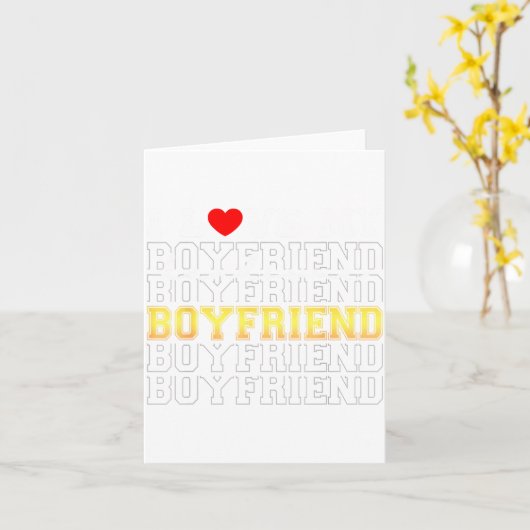 Grappig Ik Hou Van Mijn Knappe Vriend Valentijn  Kaart (Gele Bloem)