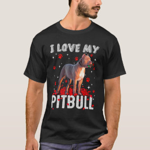Grappig Ik Hou Van Mijn Pitbull Valentijnsdag Hond T-shirt