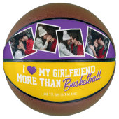 Grappig Ik hou van mijn Vriendin 4 Foto Basketbal (Voorkant)