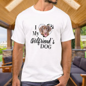 Grappig Ik hou van mijn Vriendin Dog Custom Foto T-shirt