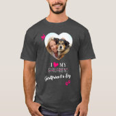 Grappig ik hou van mijn Vriendin Hondenliefhebber  T-shirt (Voorkant)