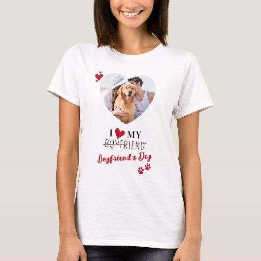 Grappig ik hou van mijn vriendje hond aangepaste f t-shirt (Voorkant)