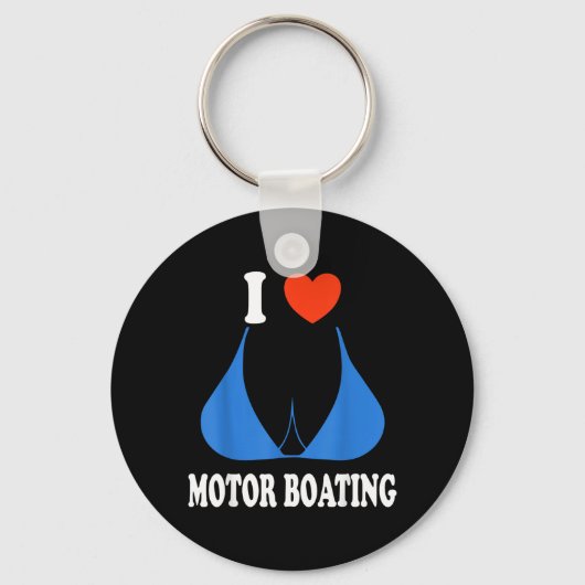 Grappig Ik Hou Van Motorbootvaren Ongepaste Bootva Sleutelhanger (Voorkant)