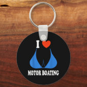 Grappig Ik Hou Van Motorbootvaren Ongepaste Bootva Sleutelhanger (Voorkant)