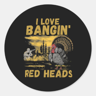 Grappig Ik hou van Ngin 'Red Heads Jachtseizoen Tu Ronde Sticker