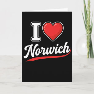 grappig Ik hou van Norwich Retro Toeristische Reis Kaart