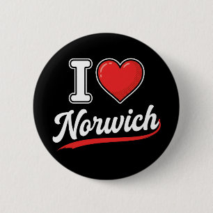 grappig Ik hou van Norwich Retro toeristische reis Ronde Button 5,7 Cm