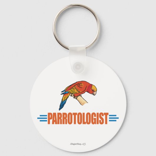 Grappig Ik Hou Van Papegaaien Sleutelhanger (Voorkant)