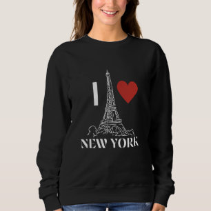 Grappig Ik hou van Parijs New York Mix-Up Eiffel T Trui