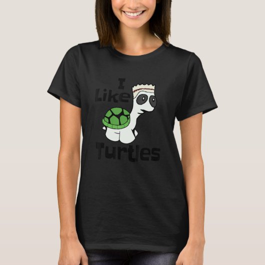 Grappig Ik hou van Schildpadden Shirt met Schattig (Voorkant)