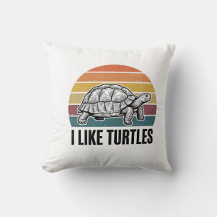 Grappig Ik Hou Van Schildpadden Vintage Gravure T- Kussen
