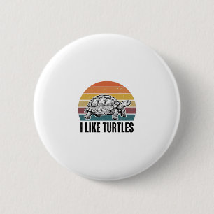 Grappig Ik Hou Van Schildpadden Vintage Gravure T- Ronde Button 5,7 Cm