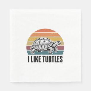 Grappig Ik Hou Van Schildpadden Vintage Gravure T- Servet