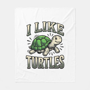 Grappig Ik Hou Van Schildpadden Vintage Schildpad Fleece Deken