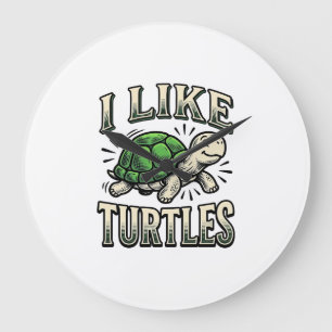 Grappig Ik Hou Van Schildpadden Vintage Schildpad Grote Klok