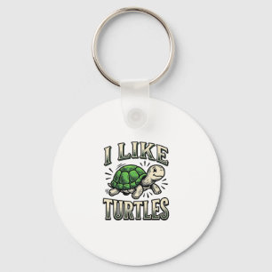 Grappig Ik Hou Van Schildpadden Vintage Schildpad Sleutelhanger