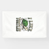 Grappig Ik Hou Van Schildpadden Vintage Schildpad  Spandoek (Horizontaal)